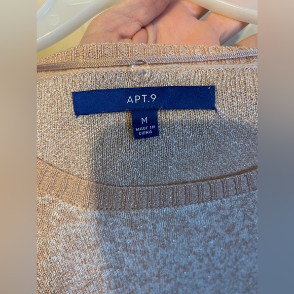 Blush pink sparkly tunic sweater, high low, long sleeves - Picture 4 of 4